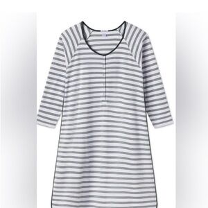 LAKE pajamas Pima Maternity Long Sleeve Nightgown in Olive green stripe. Sz M.